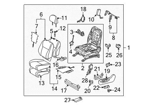 2012 Toyota Highlander Adjust Motor, Front Driver Side Diagram for 85820-60130