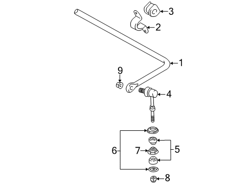 2000 Toyota MR2 Spyder Stabilizer Bar & Components Diagram 2 - Thumbnail