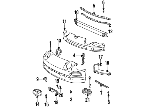 1998 Toyota Celica Bumper & Components - Front Diagram