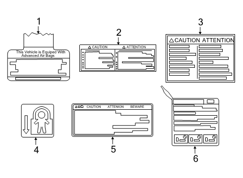 2020 Toyota Prius AWD-e Information Labels Diagram