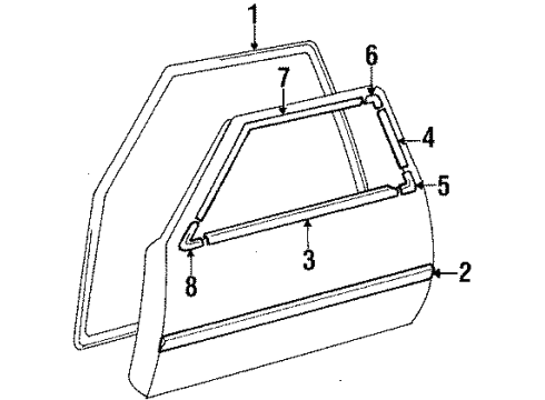 1987 Toyota Corolla Door & Components Diagram 2 - Thumbnail