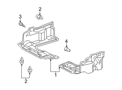 2005 Toyota Matrix Splash Shields Diagram