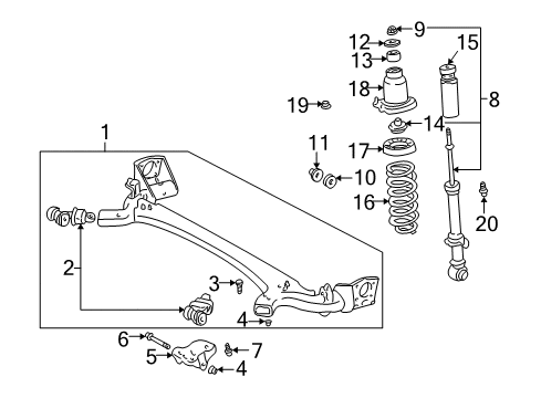 2002 Toyota Prius Rear Suspension Components Diagram
