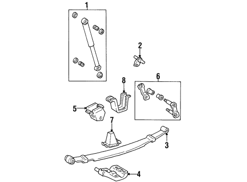 1996 Toyota T100 Rear Suspension Components Diagram