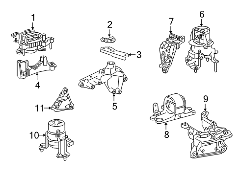 2020 Toyota Camry Engine & Trans Mounting Diagram 4 - Thumbnail