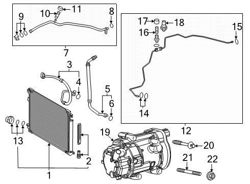 2025 Toyota Camry A/C Condenser, Compressor & Lines Diagram