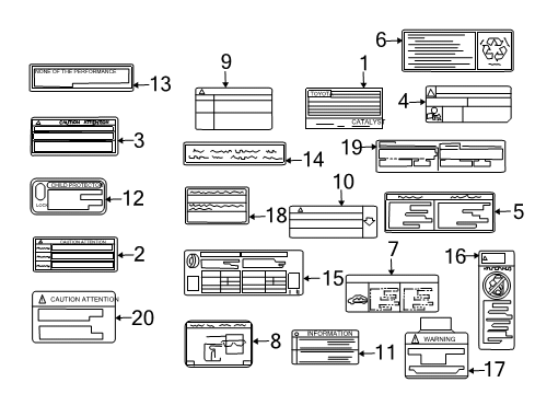 2005 Toyota Prius Information Labels Diagram