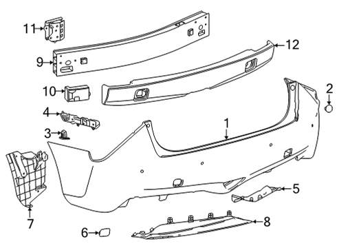 2020 Toyota Mirai Bumper & Components - Rear Diagram