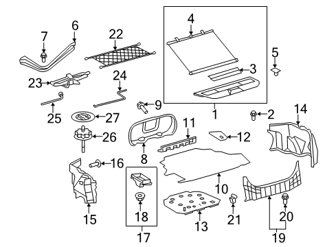 2008 Toyota Camry Partition Panel Bolt Diagram for 90119-10815