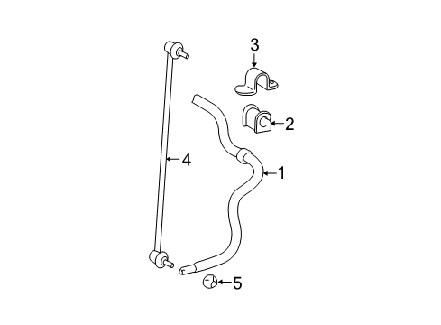 2008 Toyota Yaris Stabilizer Bar & Components Diagram