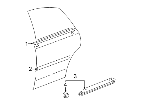 2003 Toyota Avalon Exterior Trim - Rear Door Diagram