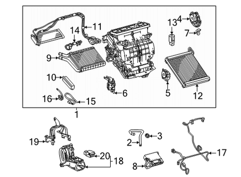 2020 Toyota Mirai A/C Evaporator & Heater Components Diagram
