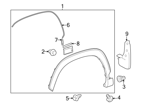 2025 Toyota Corolla Cross Exterior Trim - Fender Diagram