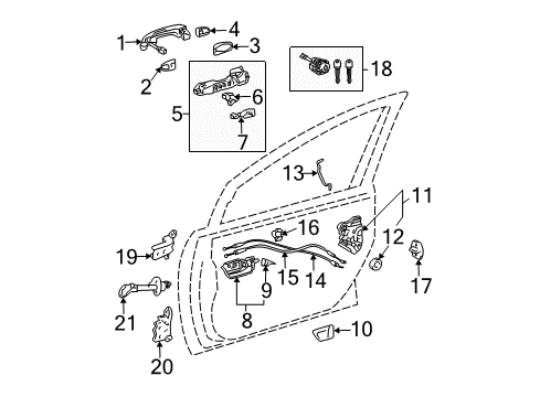 2008 Toyota Prius Front Door Diagram