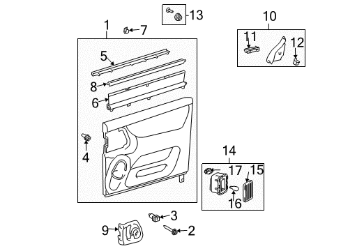 2004 Toyota Sienna Interior Trim - Side Door Diagram
