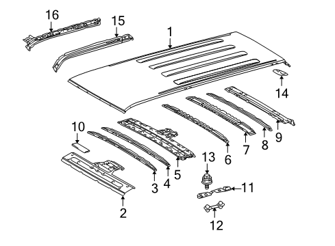 2024 Toyota 4Runner Roof & Components Diagram