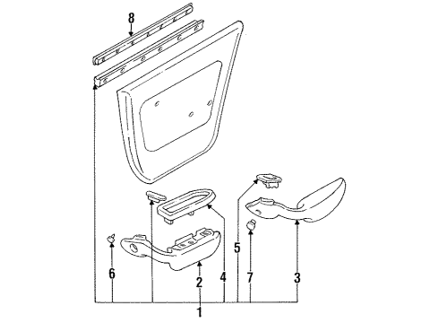 1993 Toyota Camry Interior Trim - Rear Door Diagram