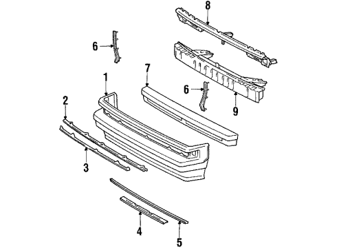 1986 Toyota Celica Front Bumper Diagram