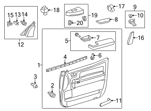 2016 Toyota Tundra Armrest Bracket, Front Diagram for 67625-0C020