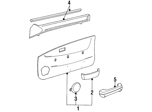 1991 Toyota Tercel Interior Trim - Front Door Diagram