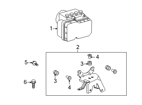 2009 Scion xD Mount Bracket Diagram for 44590-52170