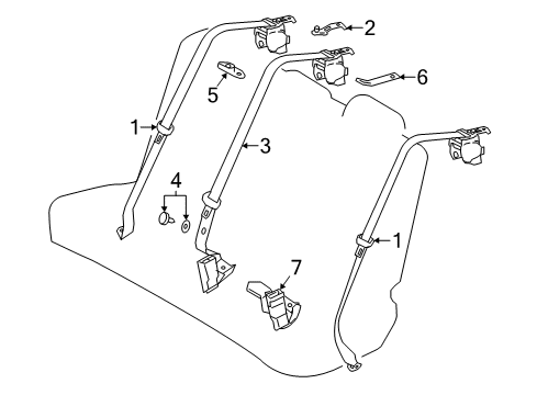 2017 Toyota Corolla Rear Seat Belts Diagram