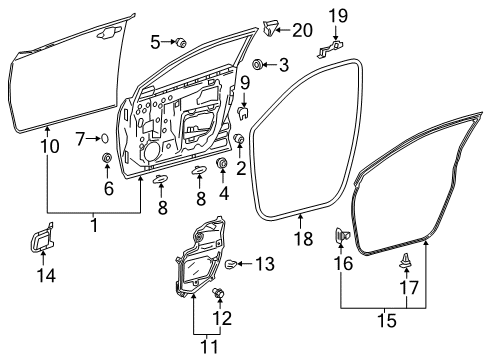 2020 Toyota C-HR Door & Components Diagram 2 - Thumbnail