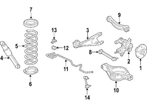 2012 Toyota RAV4 Lower Control Arm - Rear Diagram