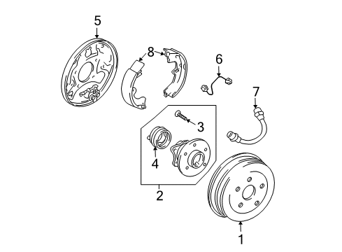 2003 Toyota Matrix Rear Brakes Diagram