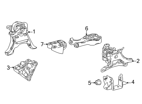 2018 Toyota C-HR Engine & Trans Mounting Diagram