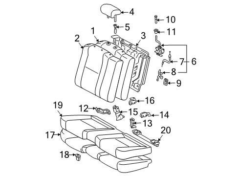 2005 Toyota Solara Rear Seat Components Diagram 2 - Thumbnail