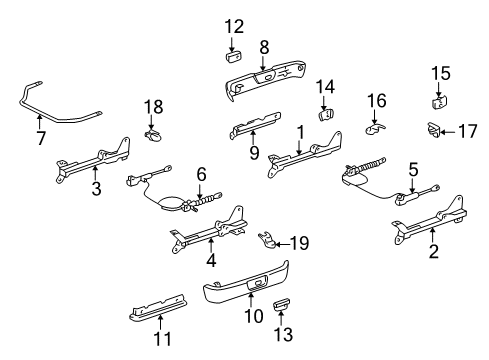 1999 Toyota Camry Hinge Cover, Passenger Side Diagram for 71831-AA010