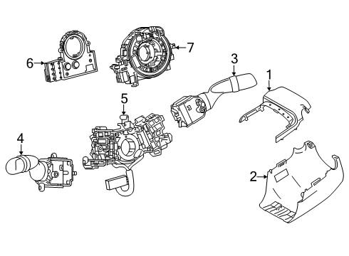 2025 Toyota Camry Shroud, Switches & Levers Diagram