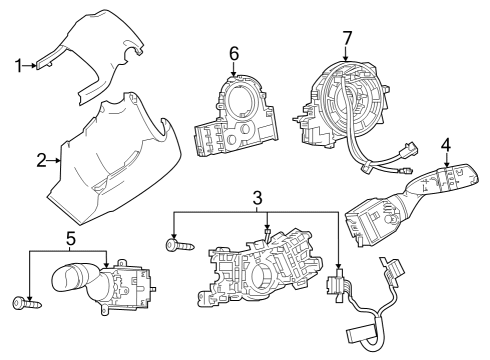 2025 Toyota GR Corolla Shroud, Switches & Levers Diagram