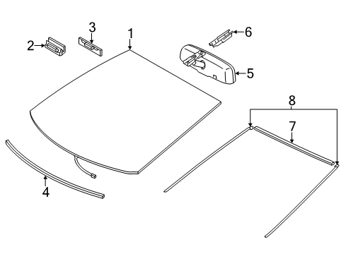 2013 Toyota Prius V Glass - Windshield Diagram