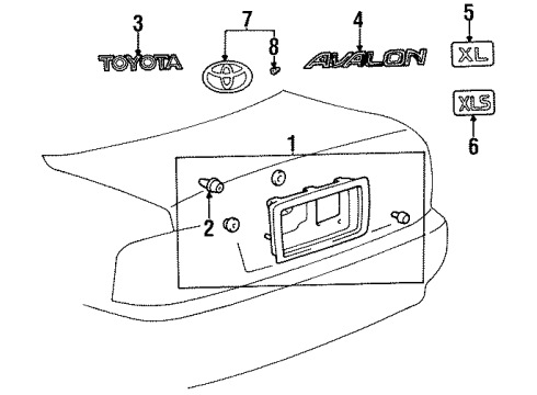 1998 Toyota Avalon Exterior Trim - Trunk Diagram