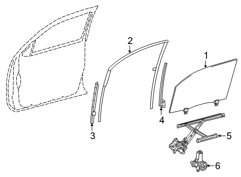 2019 Toyota Tacoma Glass - Front Door Diagram