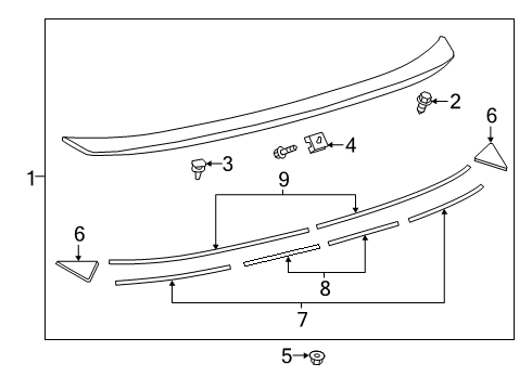 2025 Toyota Corolla Rear Spoiler Diagram