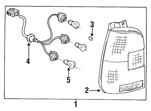 1996 Toyota Corolla Tail Lamps - Headlights Diagram 2 - Thumbnail