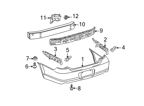 2009 Toyota Avalon Bumper & Components - Rear Diagram