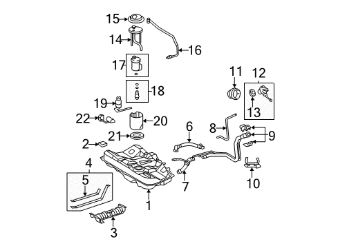 2007 Toyota Camry Fuel Pump Diagram for 23220-28360
