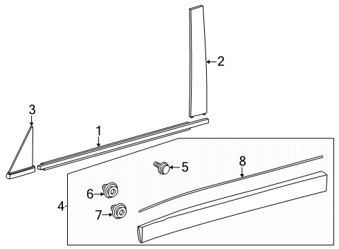 2025 Toyota Land Cruiser Exterior Trim - Front Door Diagram