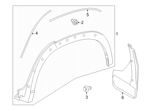 2025 Toyota Grand Highlander Exterior Trim - Quarter Panel Diagram