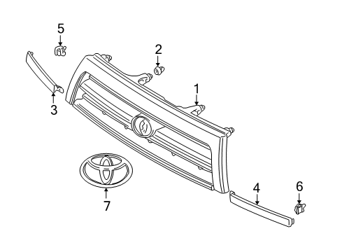 1999 Toyota 4Runner Grille & Components Diagram