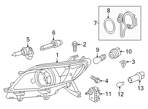 2018 Toyota Sienna Socket, Front Diagram for 81128-08060