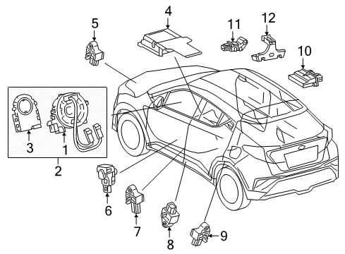 2020 Toyota C-HR Air Bag Components Diagram