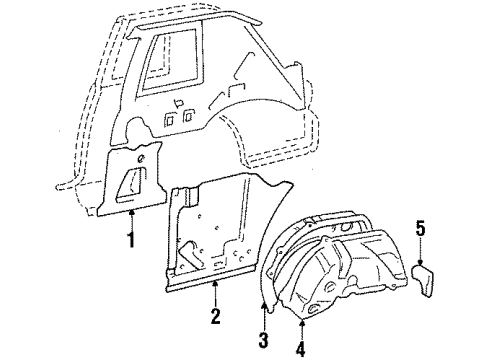 1985 Toyota Celica Inner Components - Quarter Panel Diagram 2 - Thumbnail