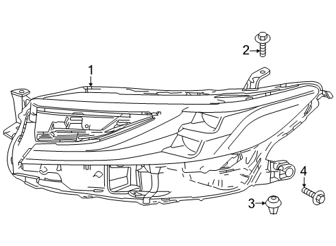 2025 Toyota Camry Headlamp Components Diagram