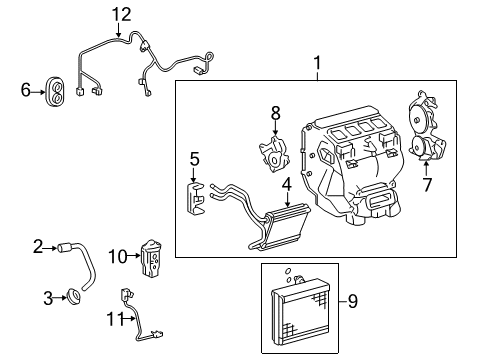 2011 Toyota Camry Heater Core & Control Valve Diagram