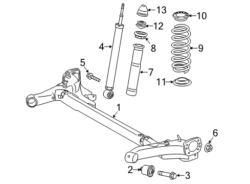 2014 Scion iQ Rear Suspension Components Diagram
